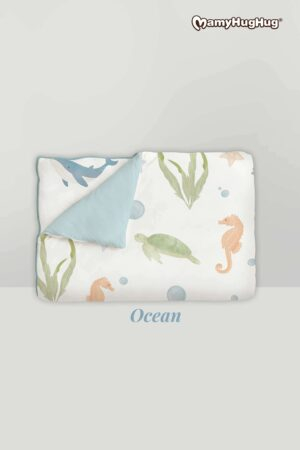 Mamyhughug Aisuki Cool-Touch Blanket (Ocean Pattern)