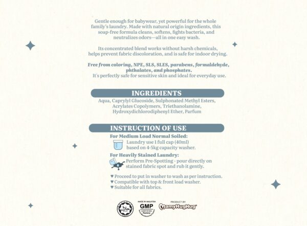 Mamyhughug Gentle Laundry Wash (Detergent + Softener)