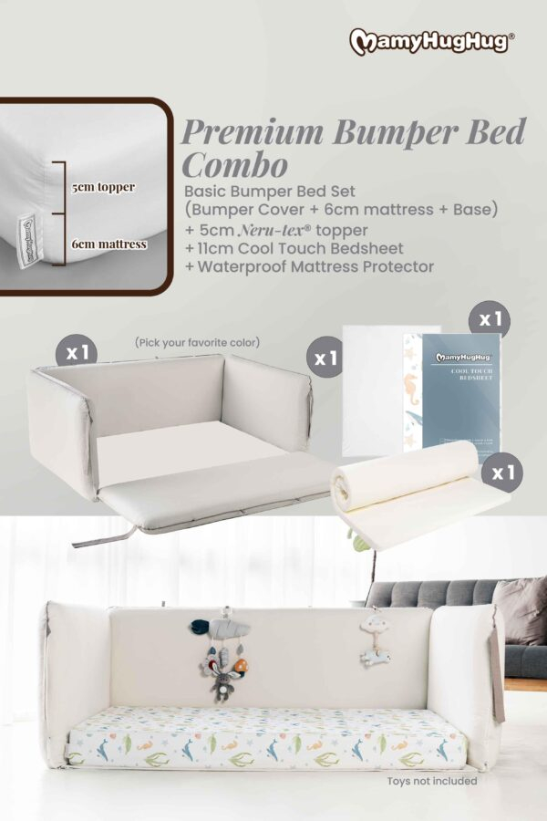 Cool Touch Bumper Bed with Topper Full Set