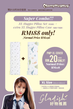 Super Combo XL Set: Buy XL Huggee Pillow Set, Get Extra Huggee Pillow Case（隨機-不挑款）